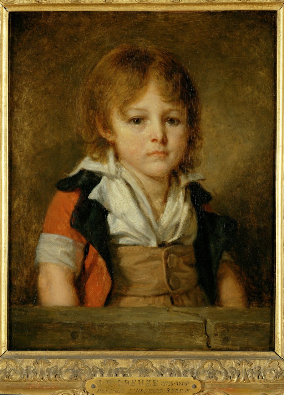 Bertin som barn, senere maler og journalist ... af Jean Baptiste Greuze