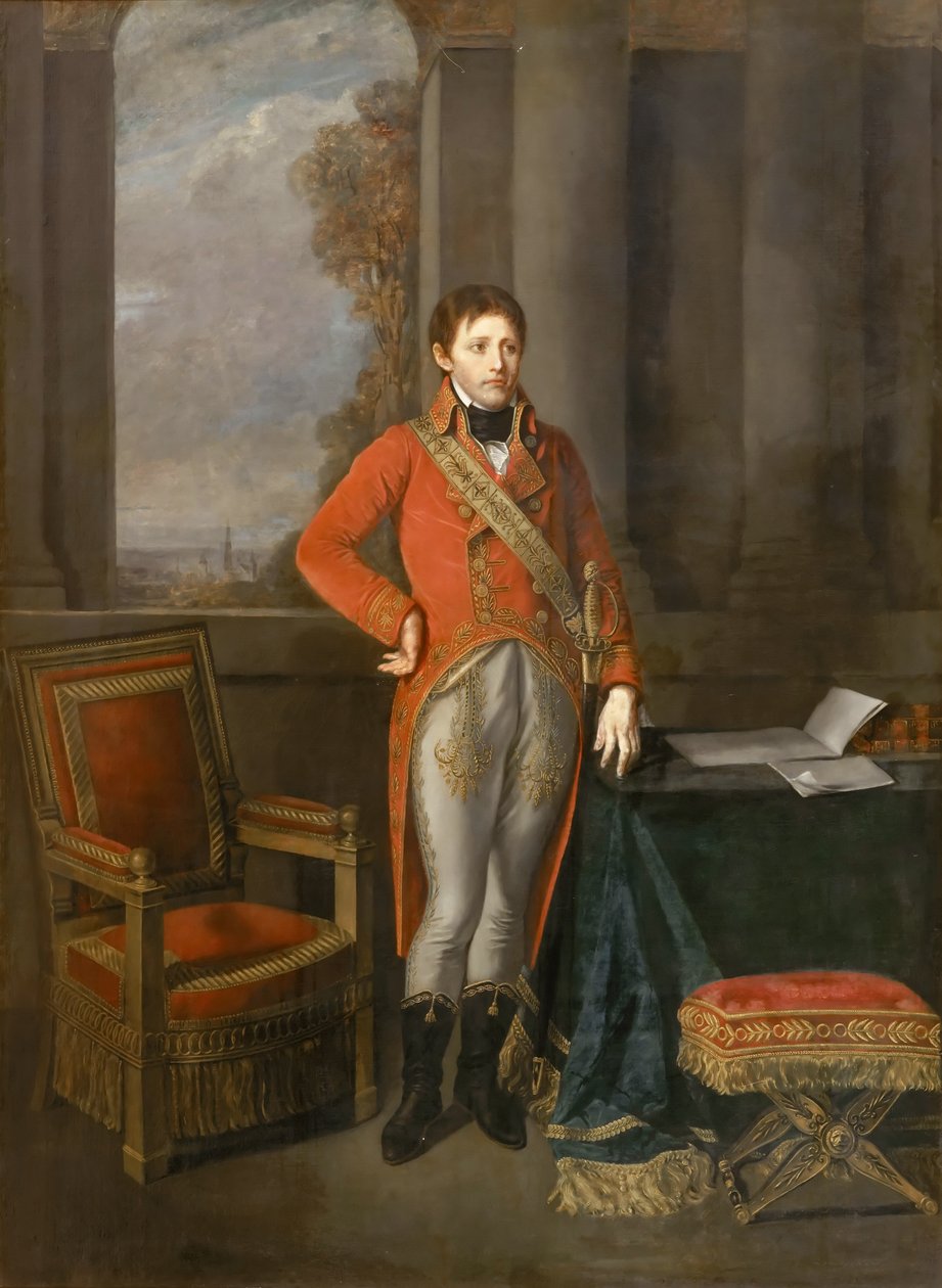 Napoleon Bonaparte som første konsul før en udsigt over Antwerpen af Jean Baptiste Greuze