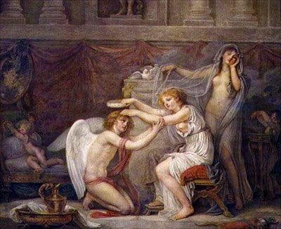 Psyche kroner kærligheden af Jean Baptiste Greuze