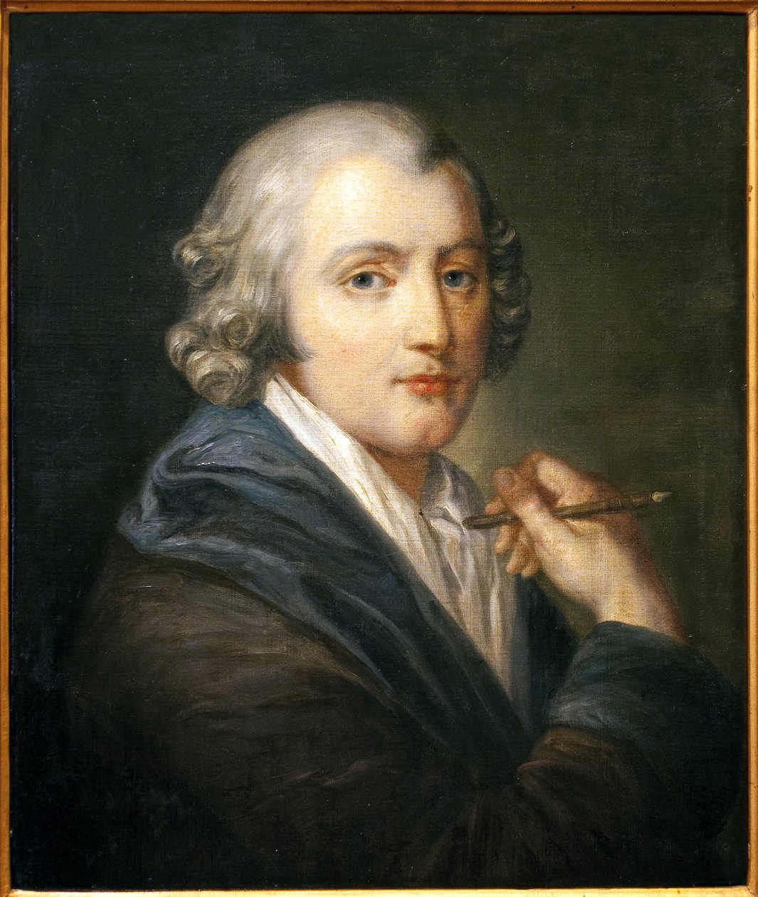 Selvportræt. Maleri af Jean Baptiste Greuze (1725-1805), olie på lærred, ca. 1755. Fransk kunst 1700-tallet. Hotel Dieu, Greuze Museum, Tournus. af Jean-Baptiste Greuze