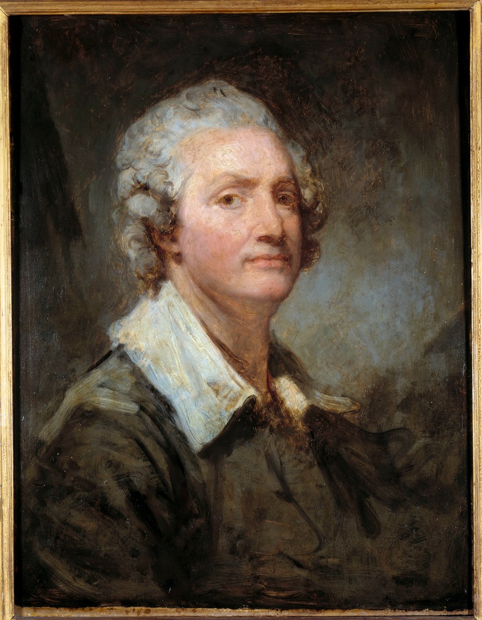Selvportrætmaleri af Jean Baptiste Greuze (1725-1805) 1700-tallet søn. 0,65x0,51 m af Jean Baptiste Greuze