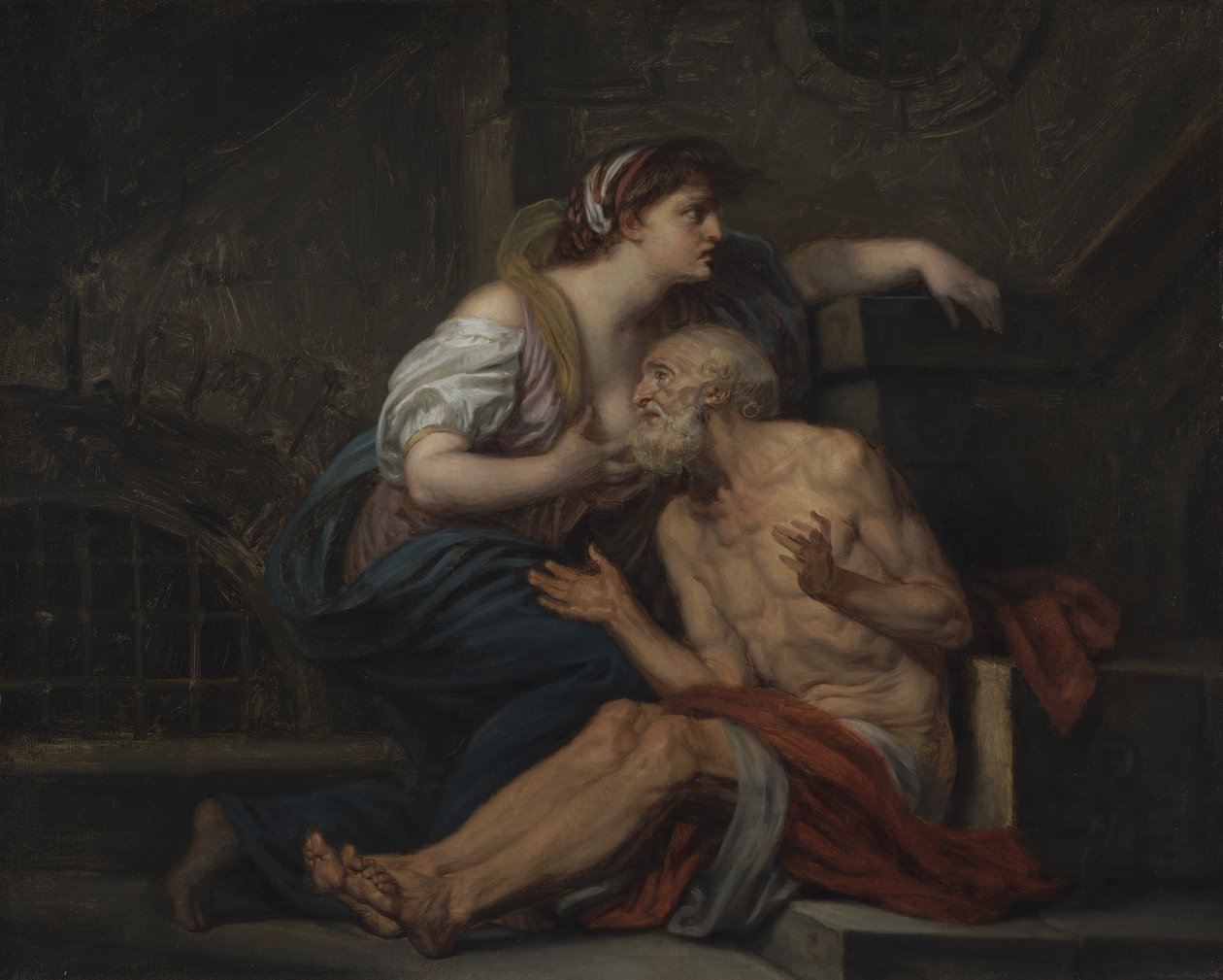 Simon og Pero, romersk velgørenhed, ca. 1767 (olie på lærred) af Jean Baptiste Greuze