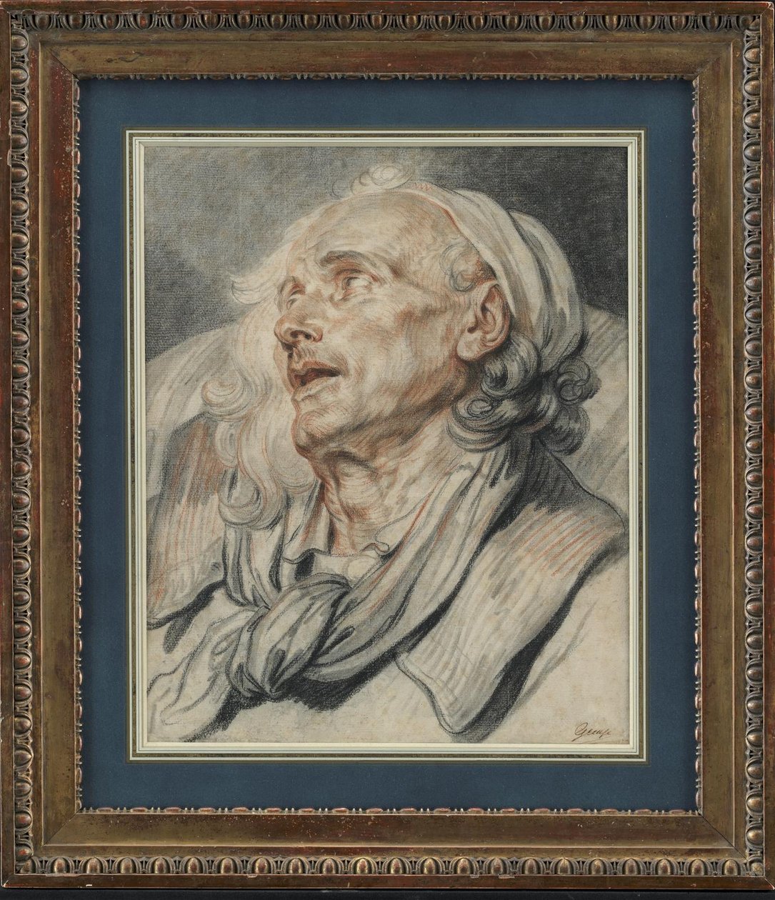 Studie til den lammes hoved af Jean Baptiste Greuze