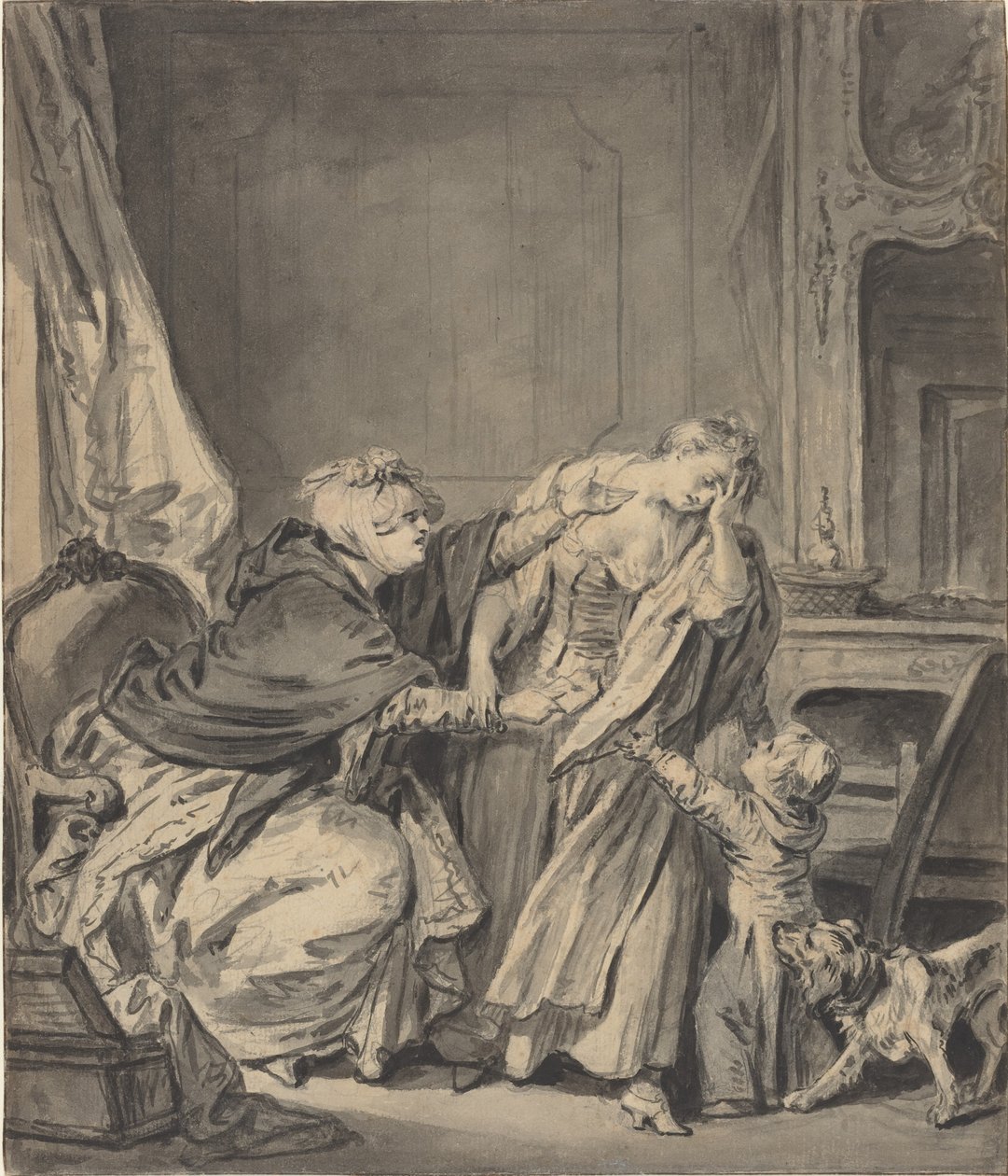Den vrede mor af Jean Baptiste Greuze