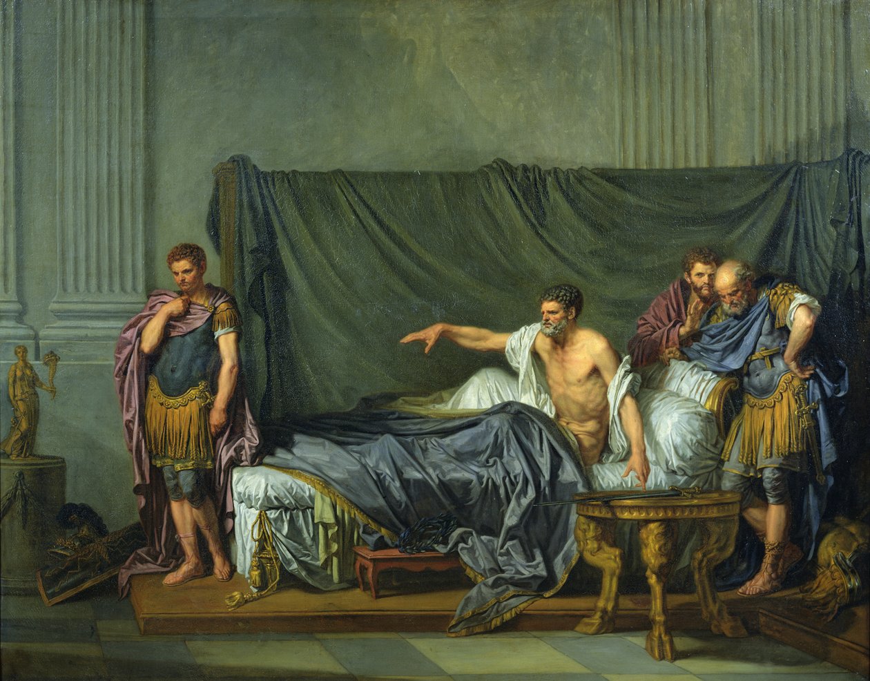 Kejser Severus irettesætter sin søn, Caracalla, for at ville myrde ham, 1769 af Jean Baptiste Greuze