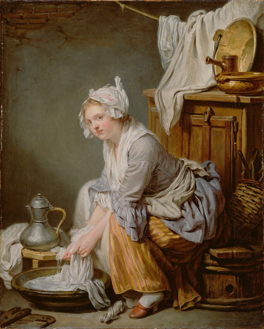 Vaskevaskeren La Blanchisseuse, 1761 af Jean Baptiste Greuze