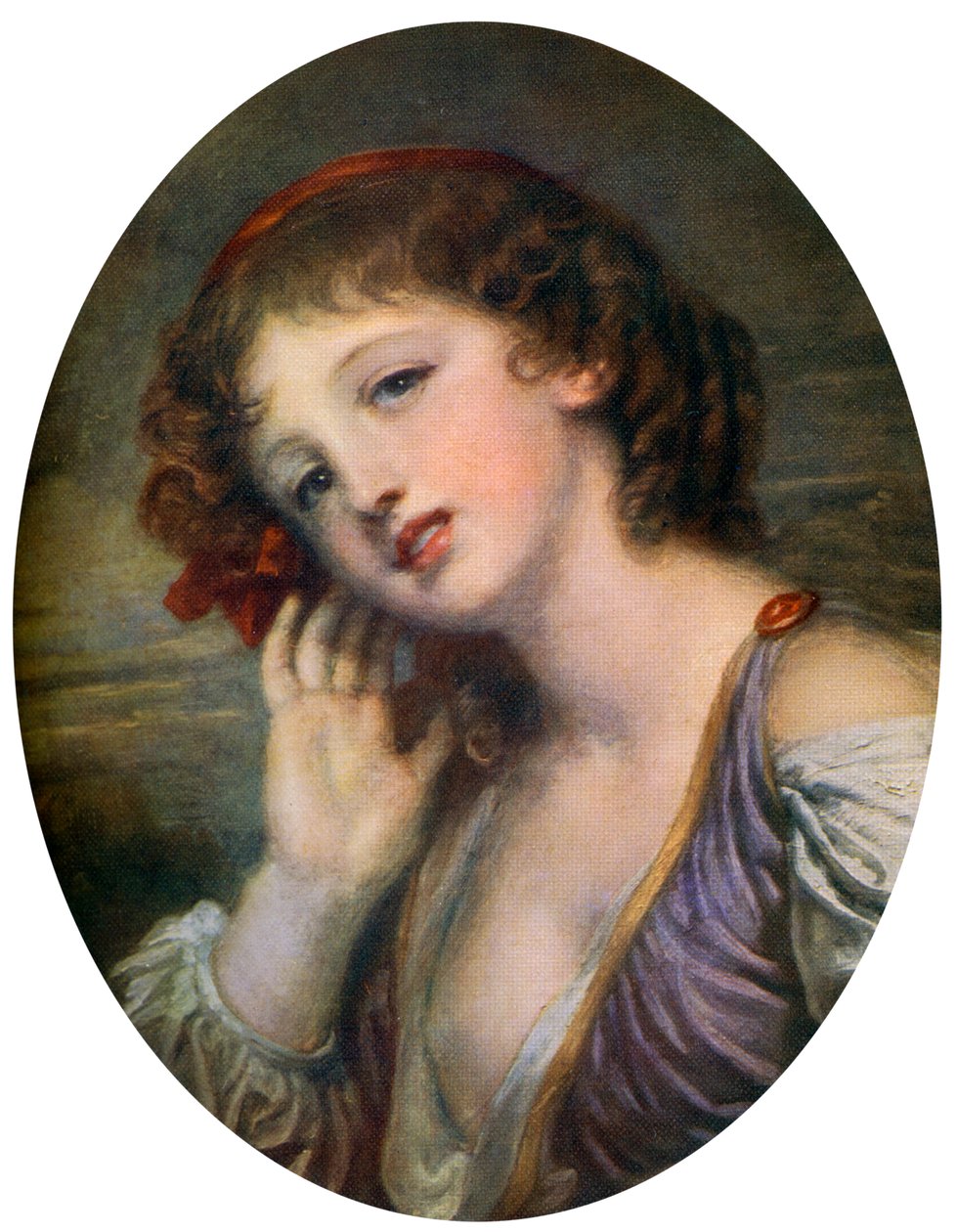 Den lyttende pige, 1700-tallet, 1912. af Jean Baptiste Greuze