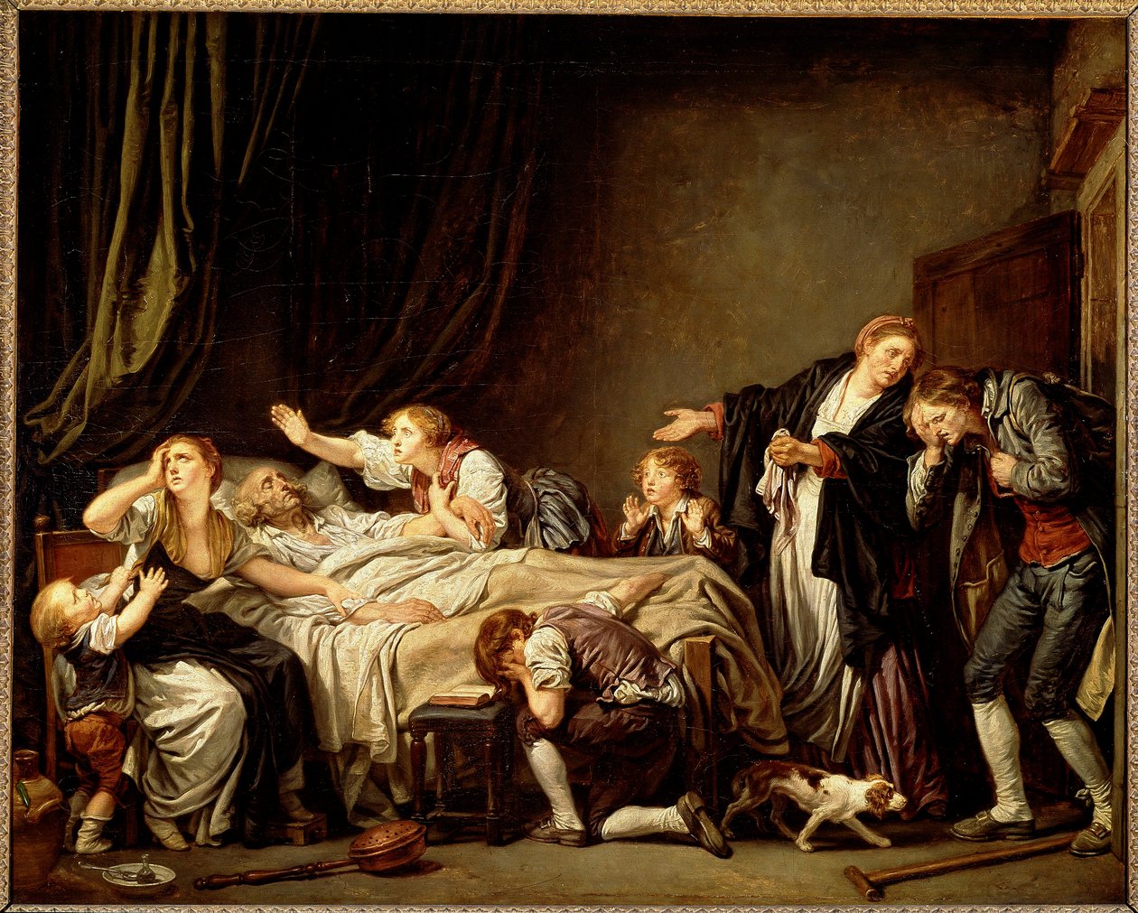 Sønnen straffet (olie på lærred af Jean Baptiste Greuze