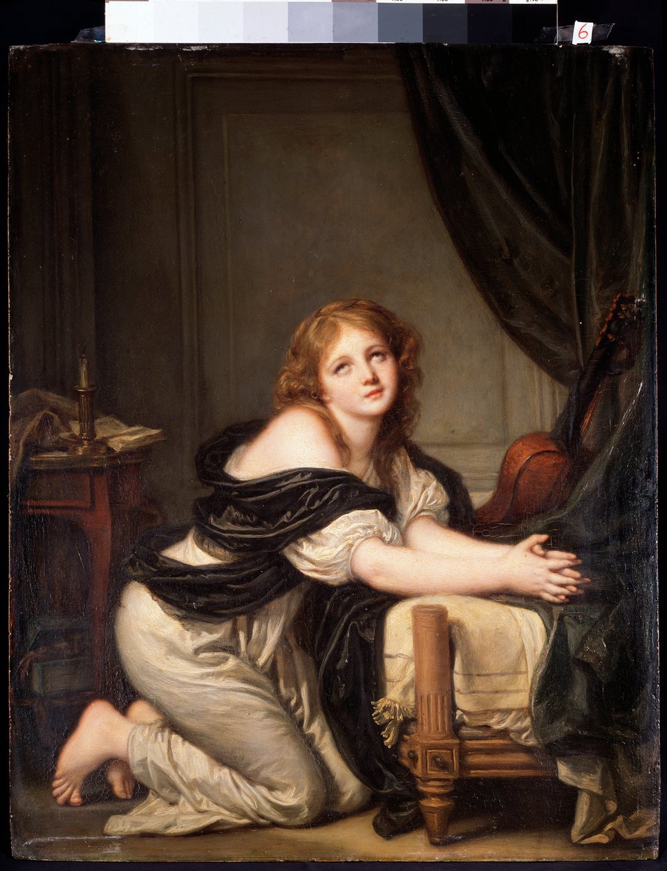 Morgenbønnen (olie på lærred af Jean Baptiste Greuze