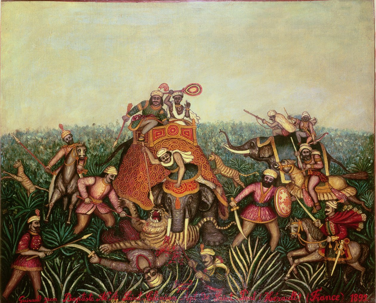 Tigerjagt, 1892 af Jean Baptiste Guiraud