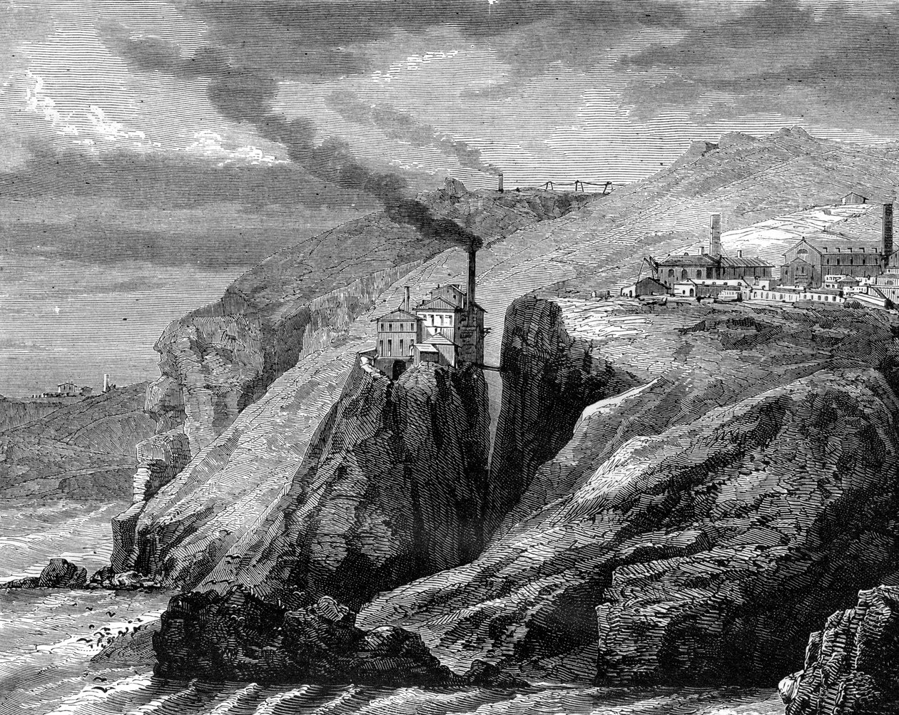 Udsigt over Cornwall, England, 1800-tallet. af Jean Baptiste Henri Durand Brager