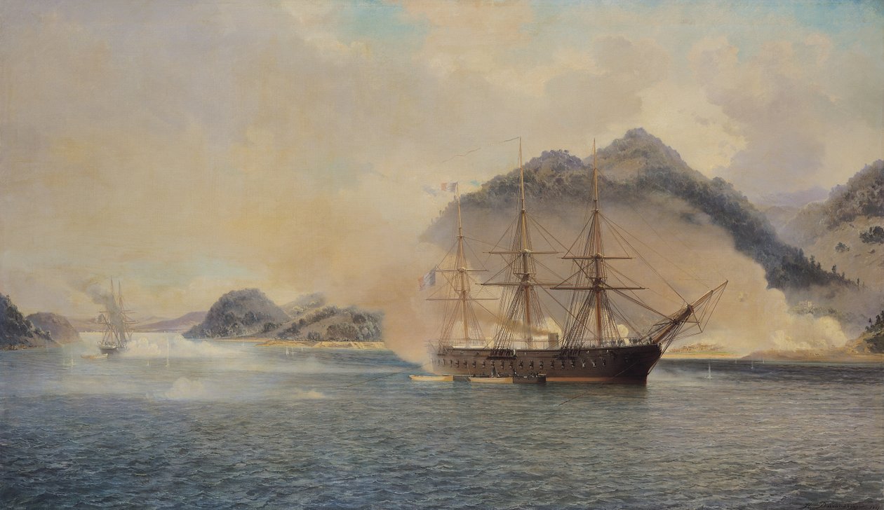 Søslaget ved Shimonoseki-strædet, 20. juli 1863, 1865 af Jean Baptiste Henri Durand Brager