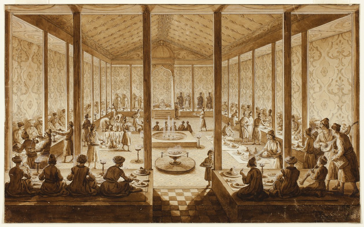 Orientalsk banketscene af Jean Baptiste Hilaire