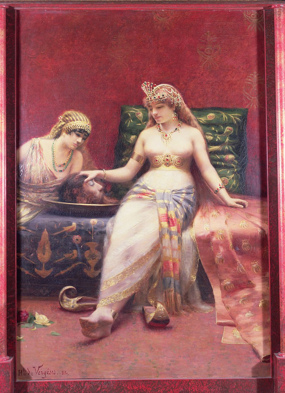 Salome med Johannes Døberens hoved, 1882 (olie) af Jean Baptiste Hippolyte de Vergeses