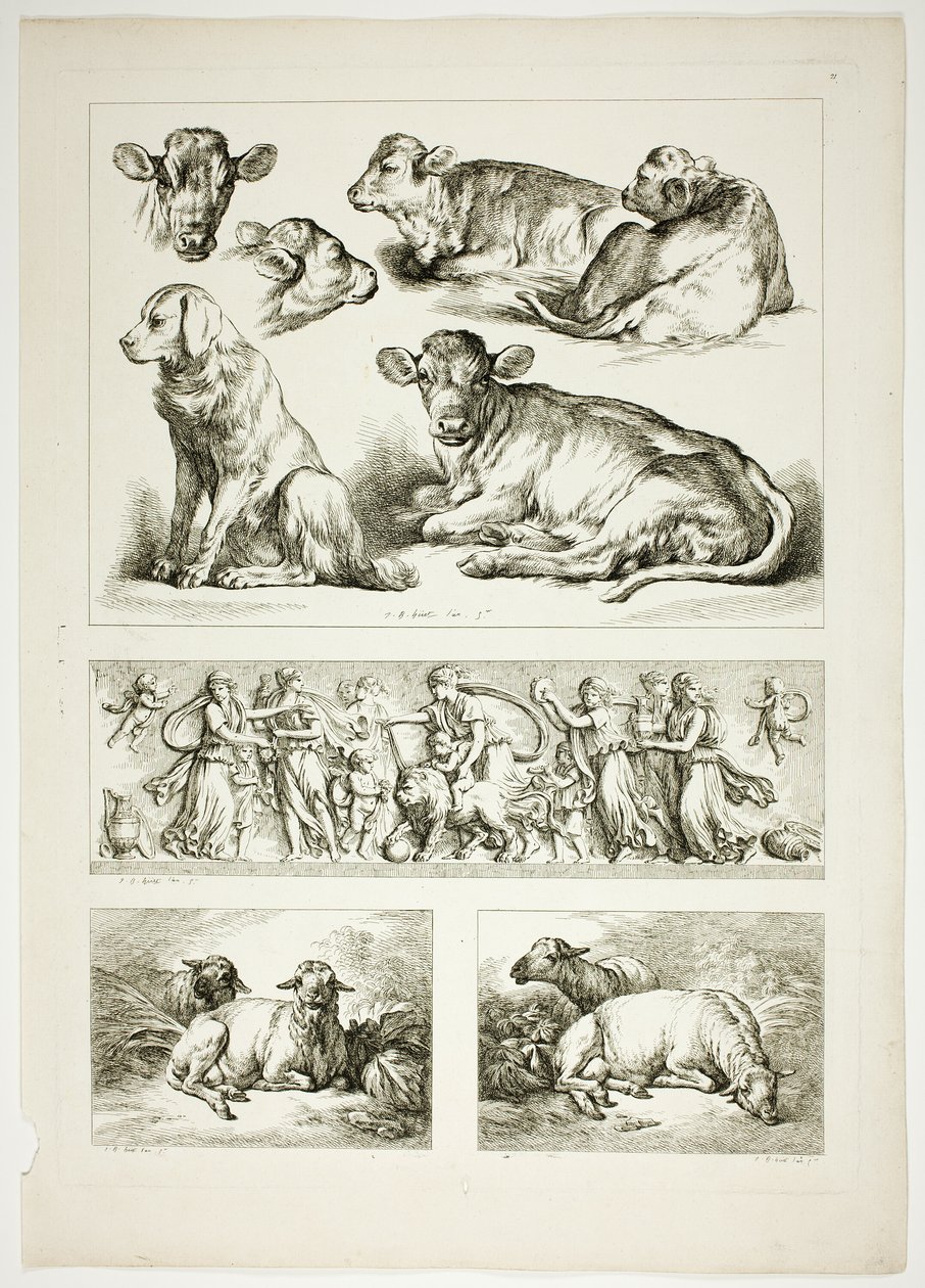 Plade 20 af 38 fra Oeuvres de J. B. Huet af Jean Baptiste Huet