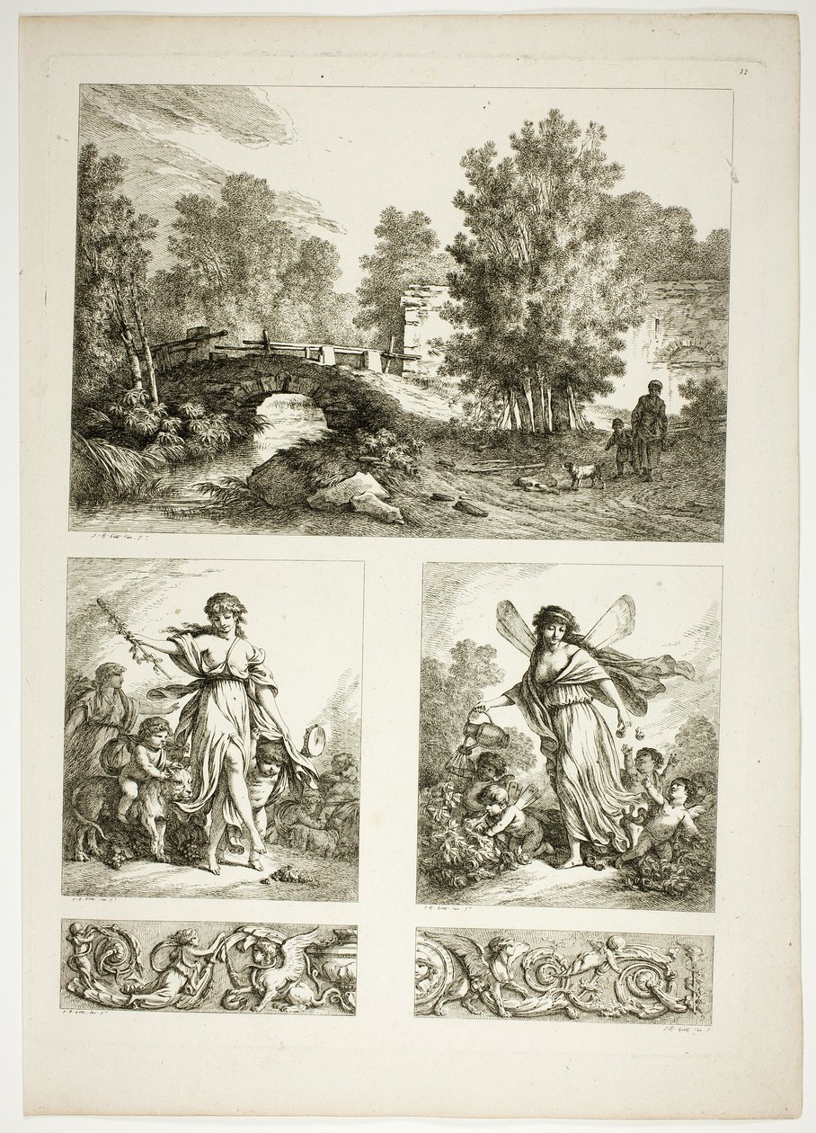 Plade 22 af 38 fra Oeuvres de J. B. Huet af Jean Baptiste Huet