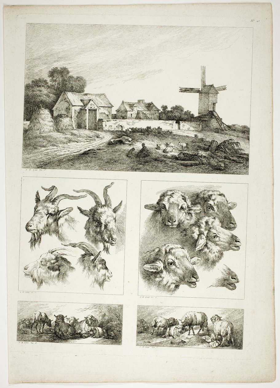 Plade 28 af 38 fra Oeuvres de J. B. Huet af Jean Baptiste Huet