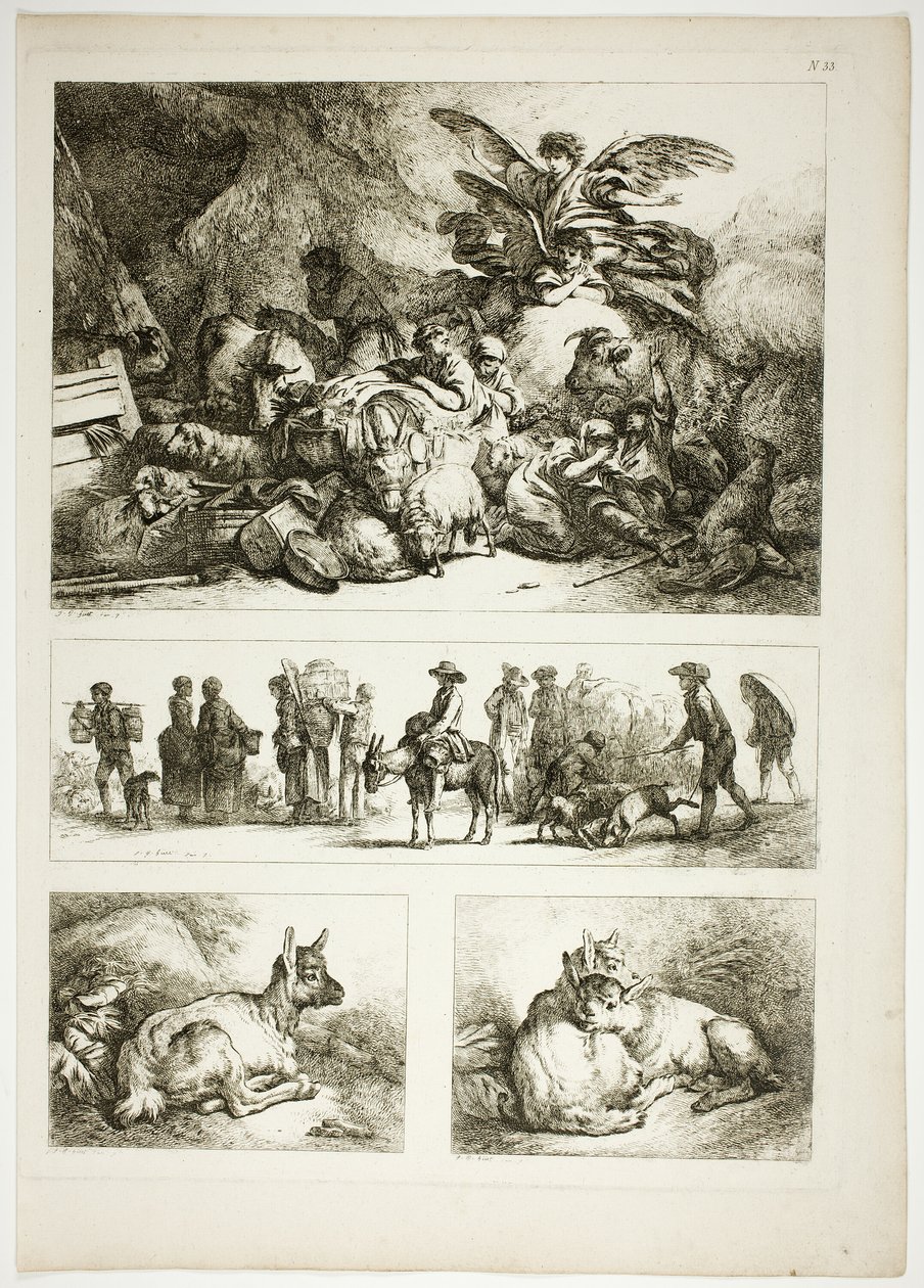 Plade 33 af 38 fra Oeuvres de J. B. Huet af Jean Baptiste Huet