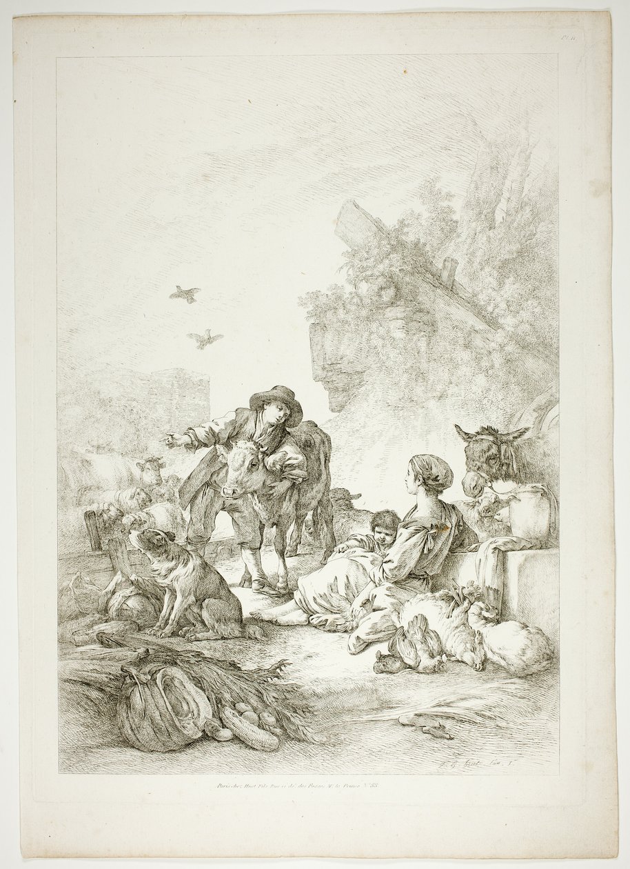 Tavle elleve af 38 fra Oeuvres de J. B. Huet af Jean Baptiste Huet