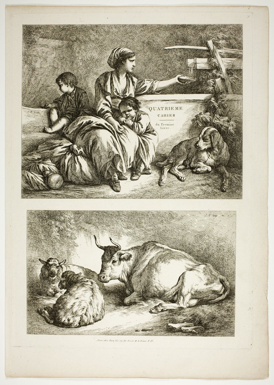 Tavle Nitten af ​​38 fra Oeuvres de J. B. Huet af Jean Baptiste Huet