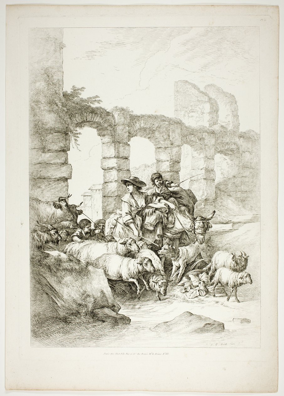 Tavle 12 af 38 fra Oeuvres de J. B. Huet af Jean Baptiste Huet