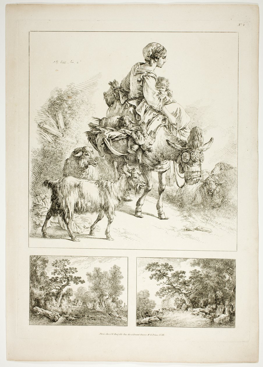 Plade to af 38 fra Oeuvres de J. B. Huet af Jean Baptiste Huet