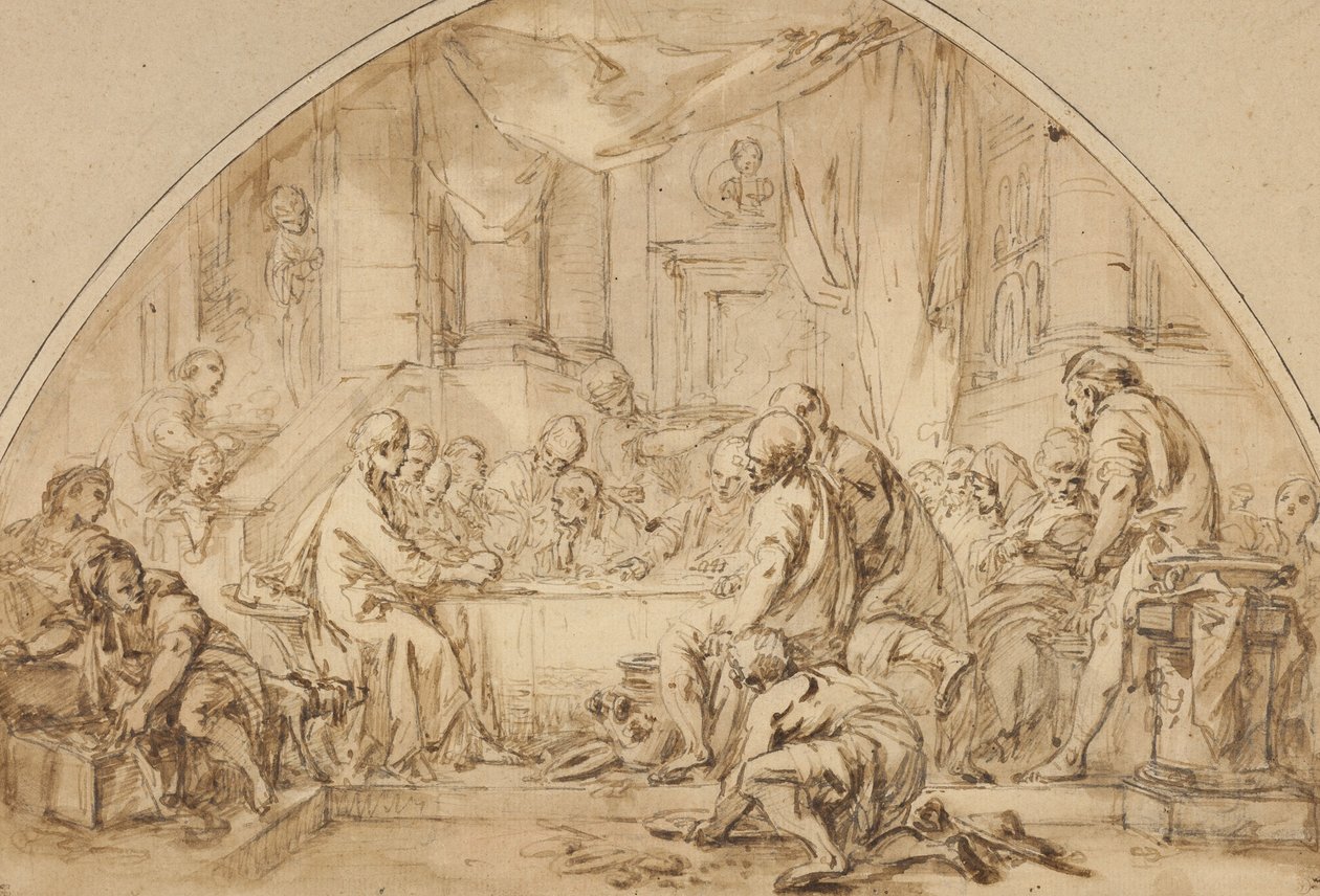 Studie til den sidste nadver, ca. 1792 af Jean Baptiste Huet