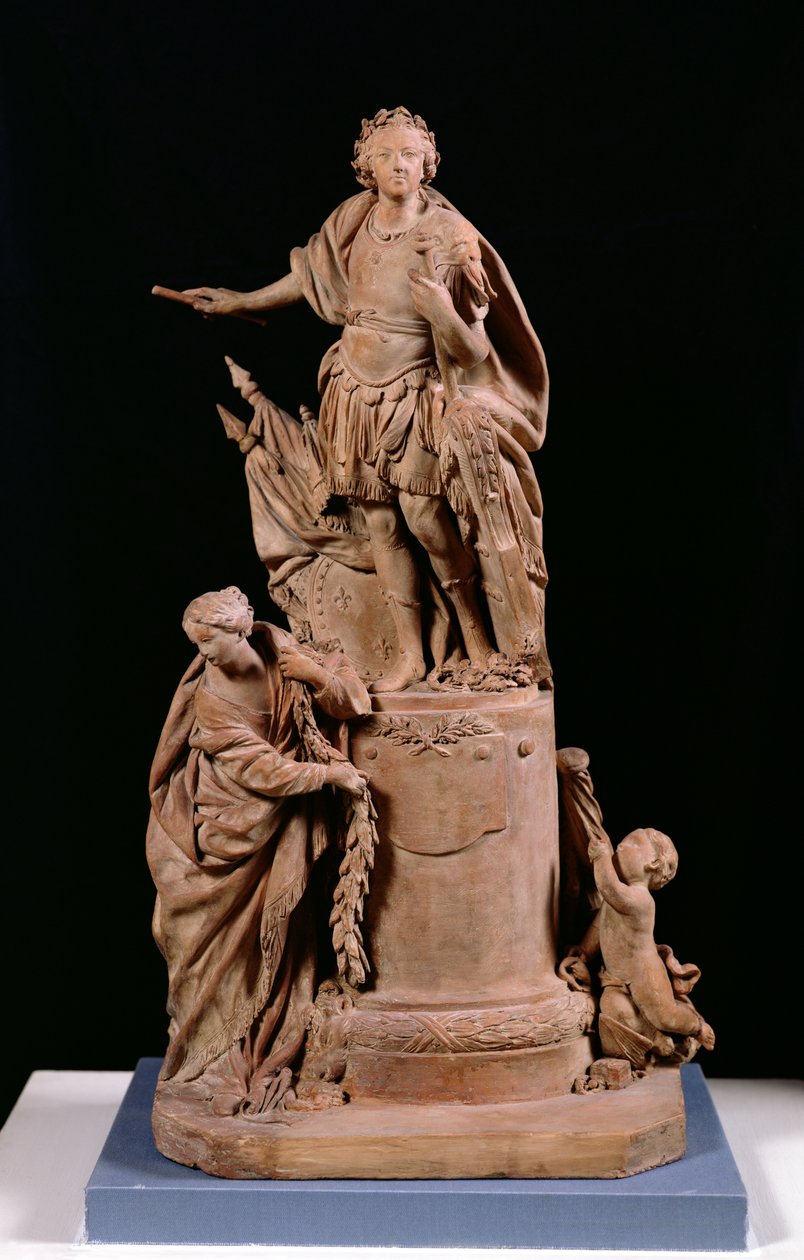 Ludvig XV (1710-74) som romersk kejser, projekt til en statue til Hotel de Ville i Rennes, ca. 1748 (terracotta) af Jean Baptiste II Lemoyne