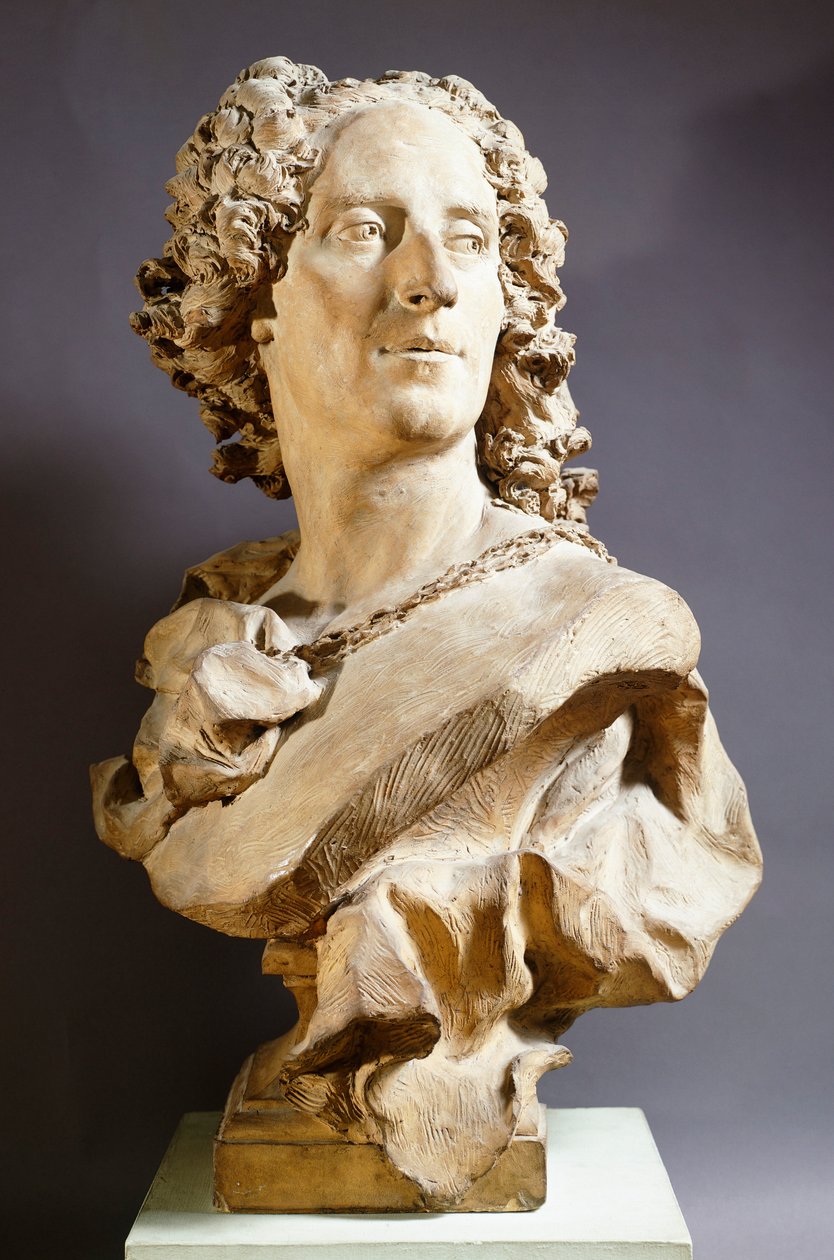 Noel Nicolas Coypel, af Jean Baptiste Lemoyne (1704-1778), terracotta buste af Jean Baptiste II Lemoyne