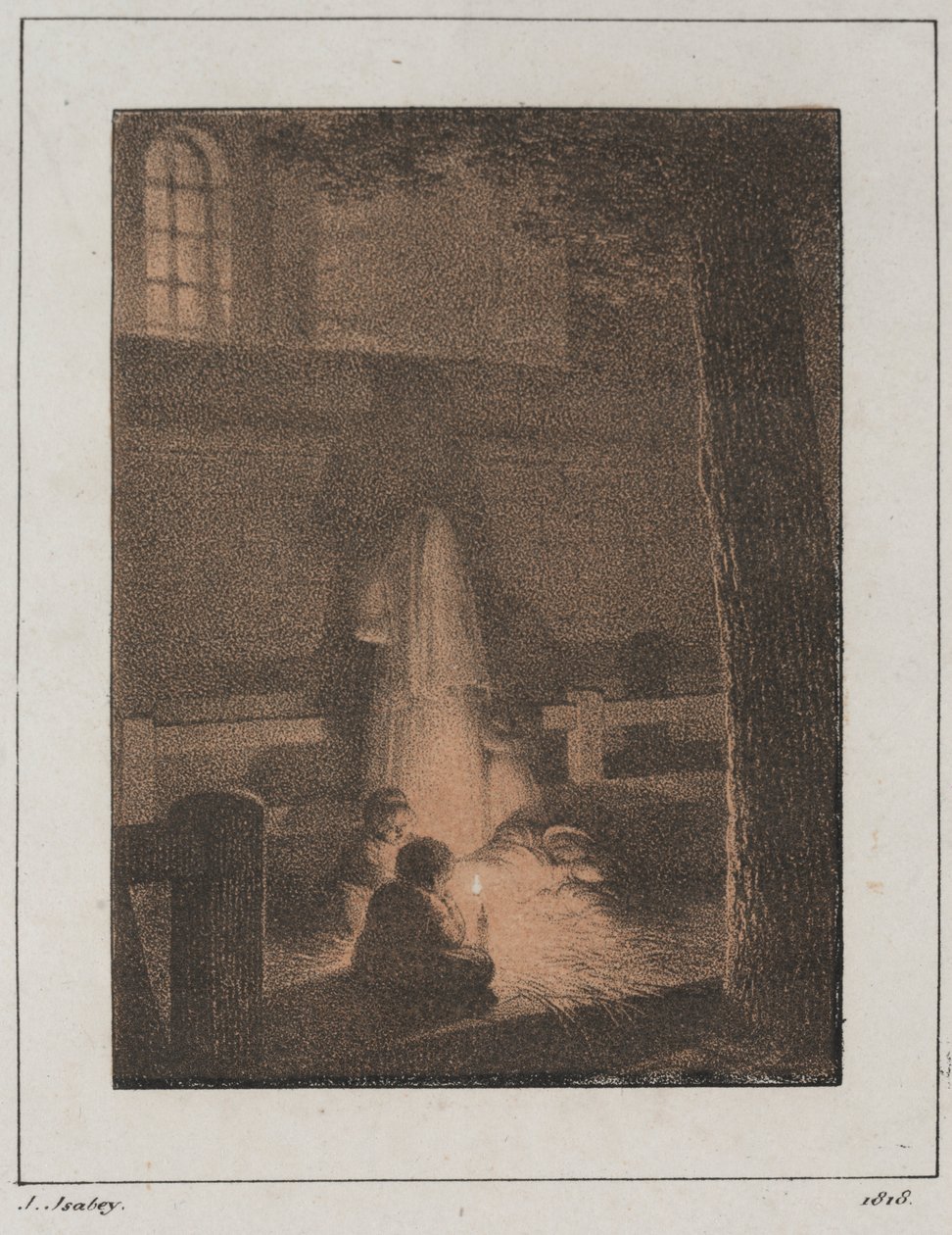 Børn med stearinlys af Jean Baptiste Isabey