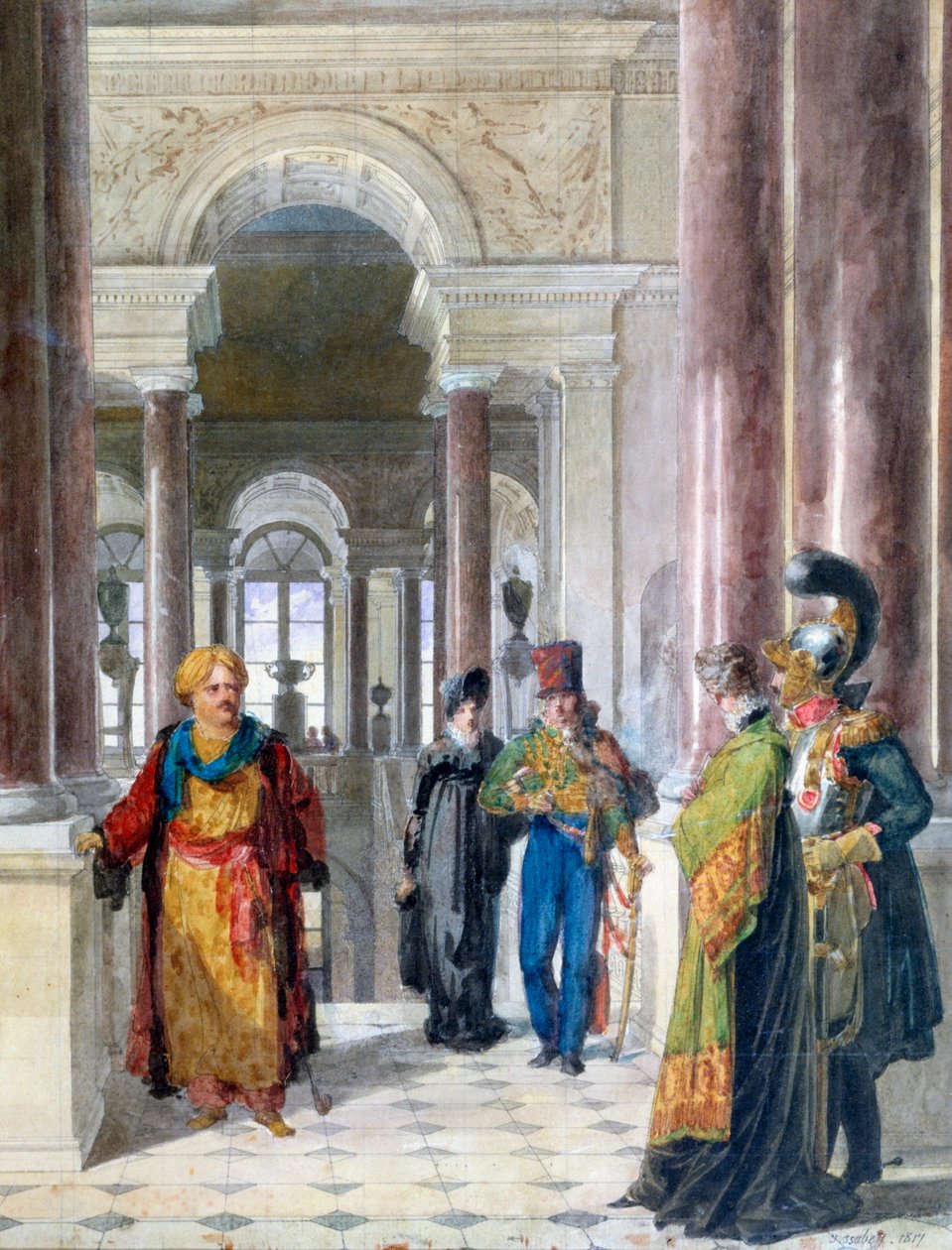 Udforsker museet, 1817 af Jean Baptiste Isabey