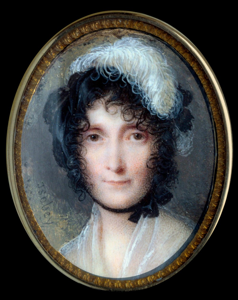 Portræt af Laetitia Bonaparte (Letizia Maria Ramolino) (1750-1836), mor til Napoleon Bonaparte Miniaturemaleri på elfenben af Jean Baptiste Isabey (1767-1855) 1800-tallet søn. 0,37x0,29 m - Portræt af Laetitia Bonaparte (Maria Letizia Ramolino) (1750- af Jean Baptiste Isabey