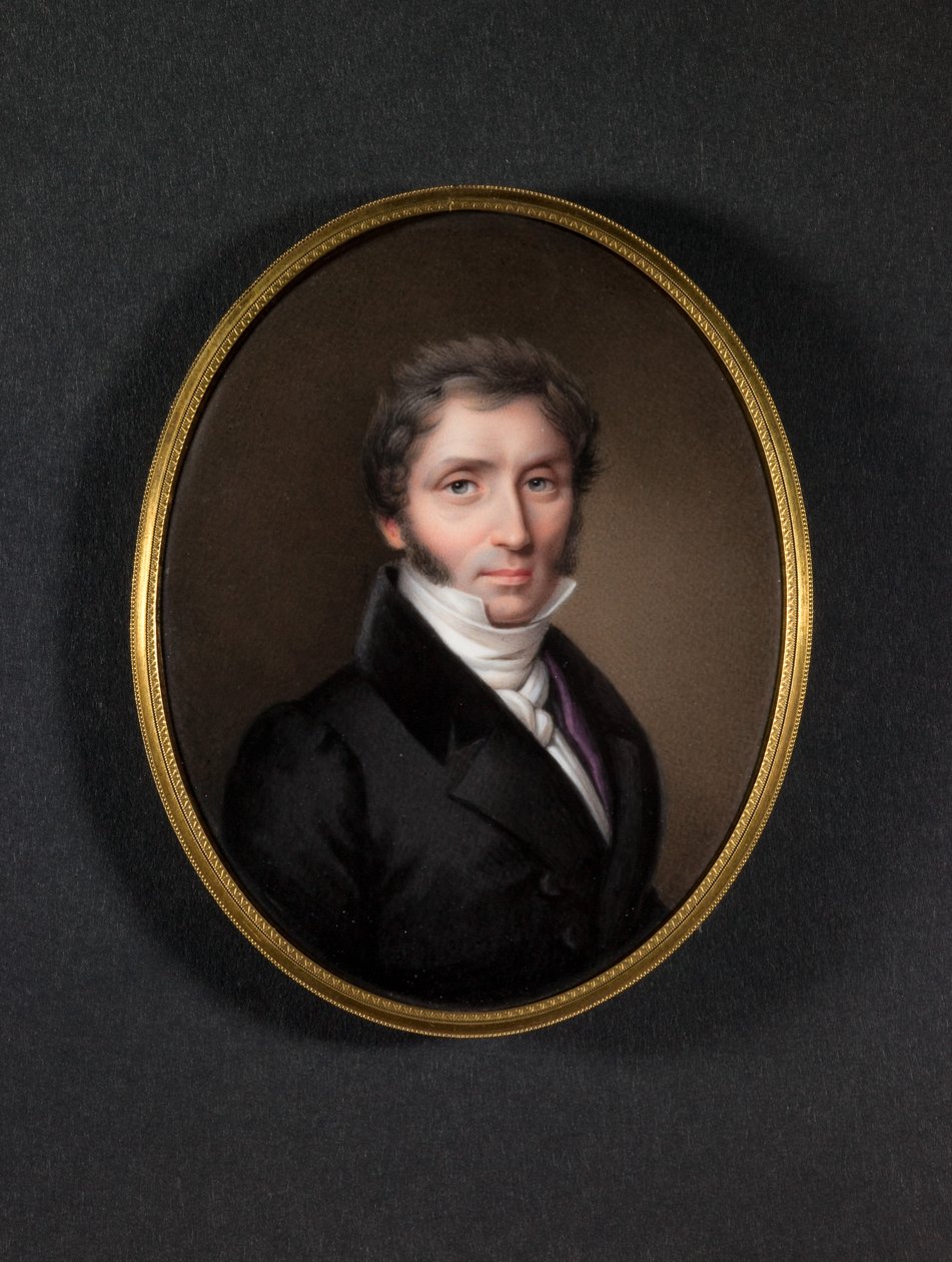 Mand i mørk frakke (emalje på kobber) af Jean Baptiste Joseph Duchesne