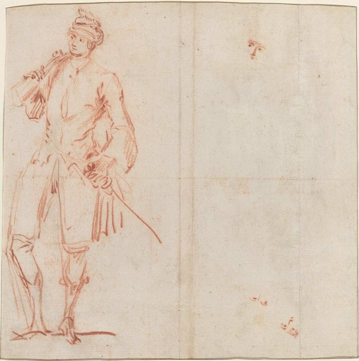 En komisk skuespiller klædt ud som en gentleman [recto] af Jean Baptiste Joseph Pater