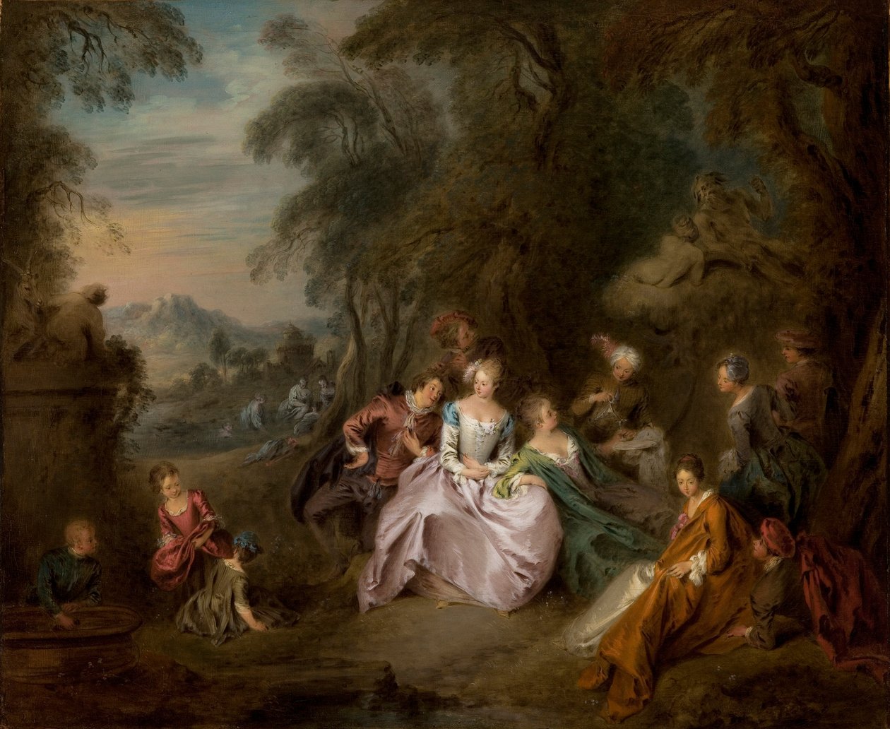 Hvil i en park af Jean Baptiste Joseph Pater