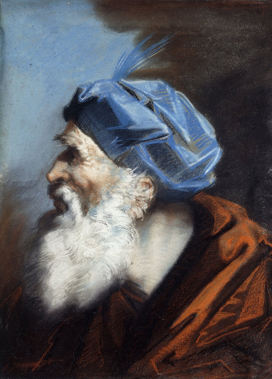 Et hoved af Josef af Arimatæa, der ser til venstre, af Jean Baptiste Jouvenet