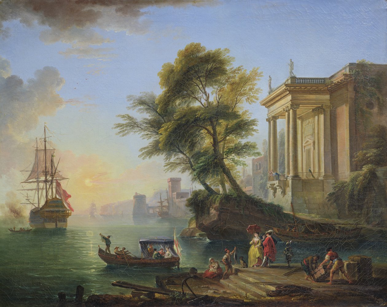 Marina, solnedgang af Jean Baptiste Lallemand