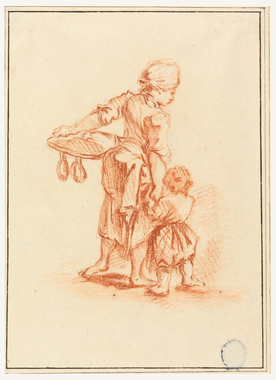 En kvinde, der leder et barn af Jean Baptiste Le Prince