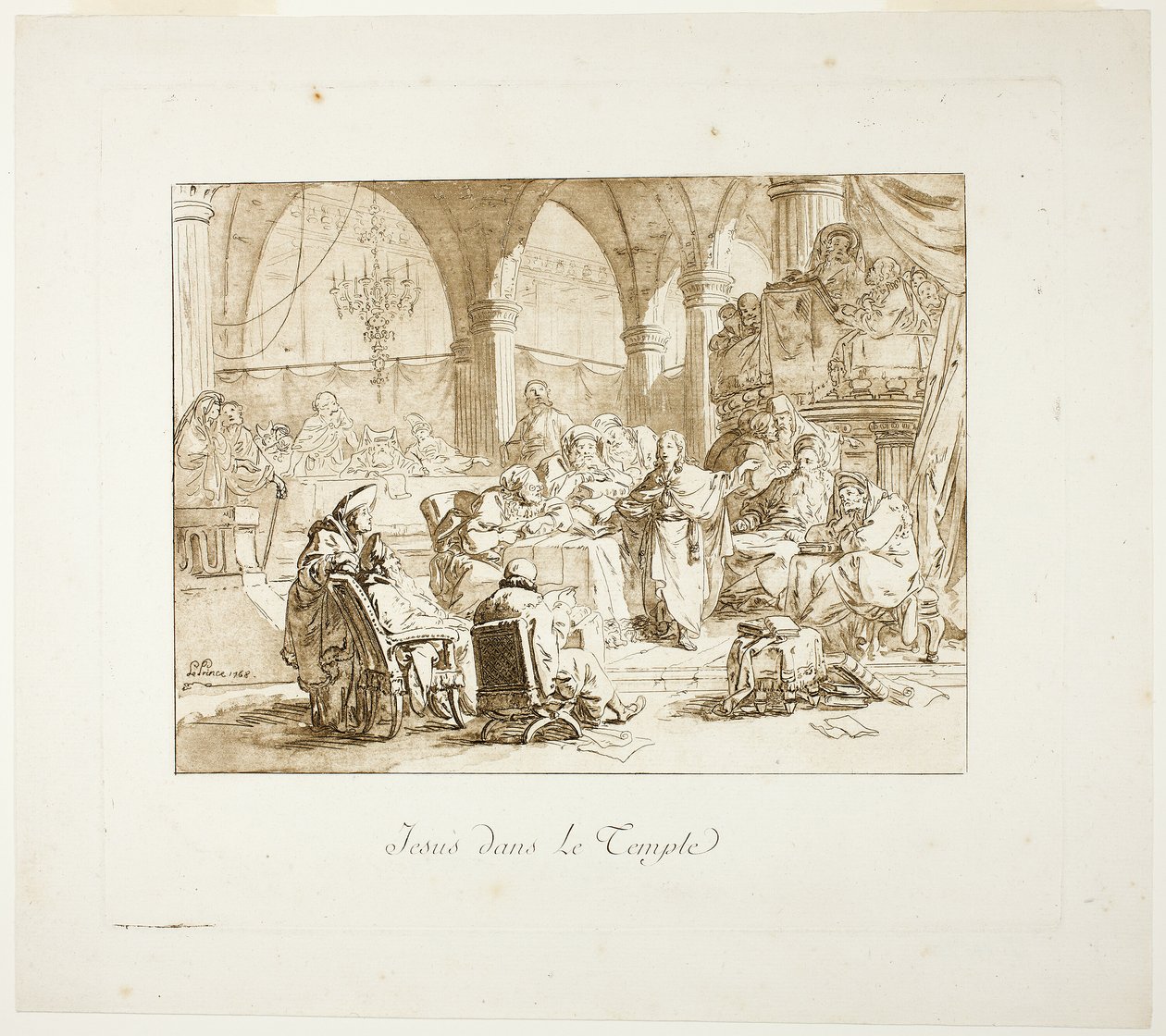 Jesus i templet af Jean Baptiste Le Prince