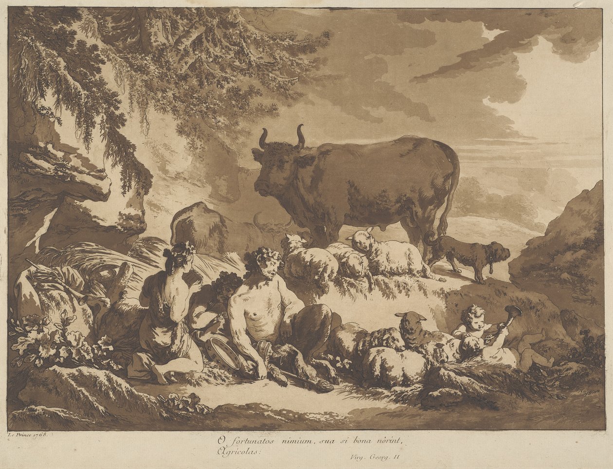 O Hvor ekstremt lykkelige kunne bønder være, 1768 af Jean Baptiste Le Prince