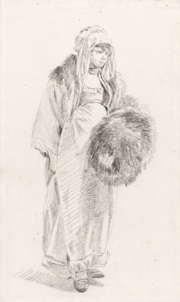 Russisk kvinde med en pelsmuffe, mellem 1758 og 1761 af Jean Baptiste Le Prince