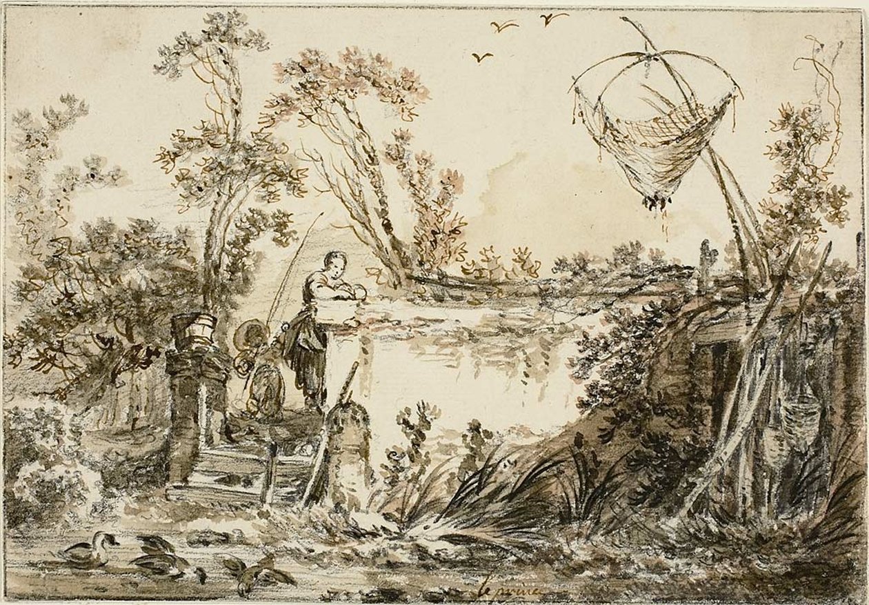 Studie for Frontispice, for Varie Vedute del Gentile af Jean Baptiste Le Prince