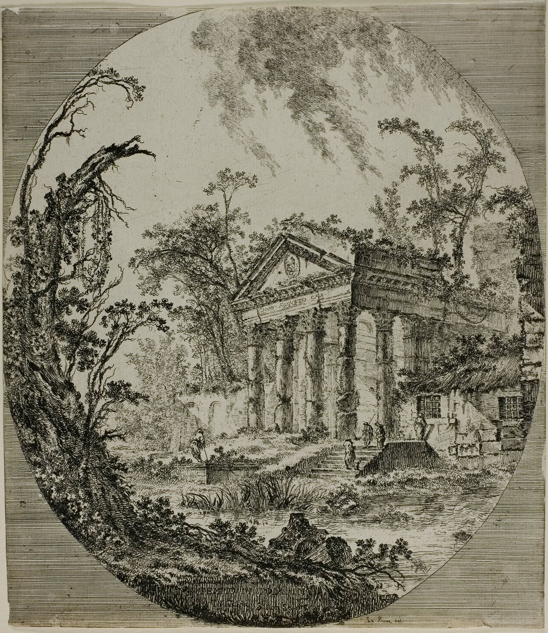 Augustus tempel af Jean Baptiste Le Prince