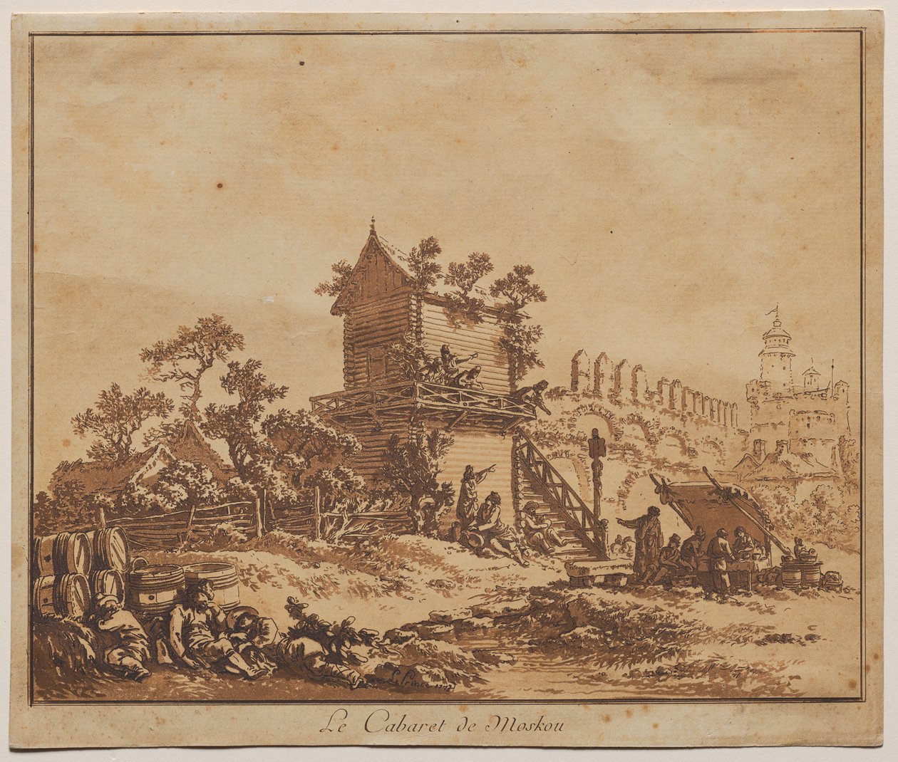 Moscow Tavern (Le Cabaret de Moscow) af Jean Baptiste Le Prince