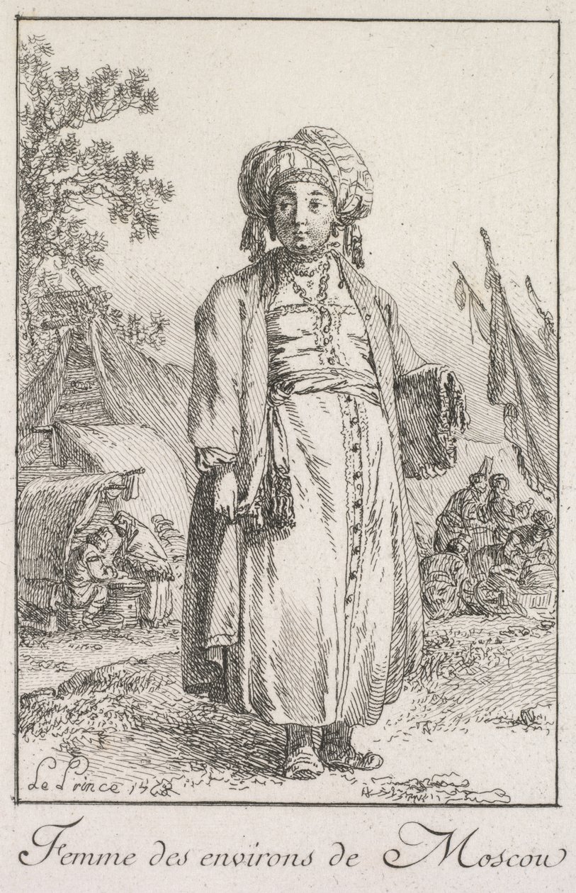Kvinde fra Moskvas forstæder, 1768. af Jean Baptiste Le Prince