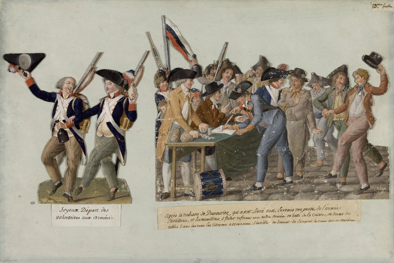 De frivilliges afgang til de revolutionære hære, ca. 1793. af Jean Baptiste Lesueur