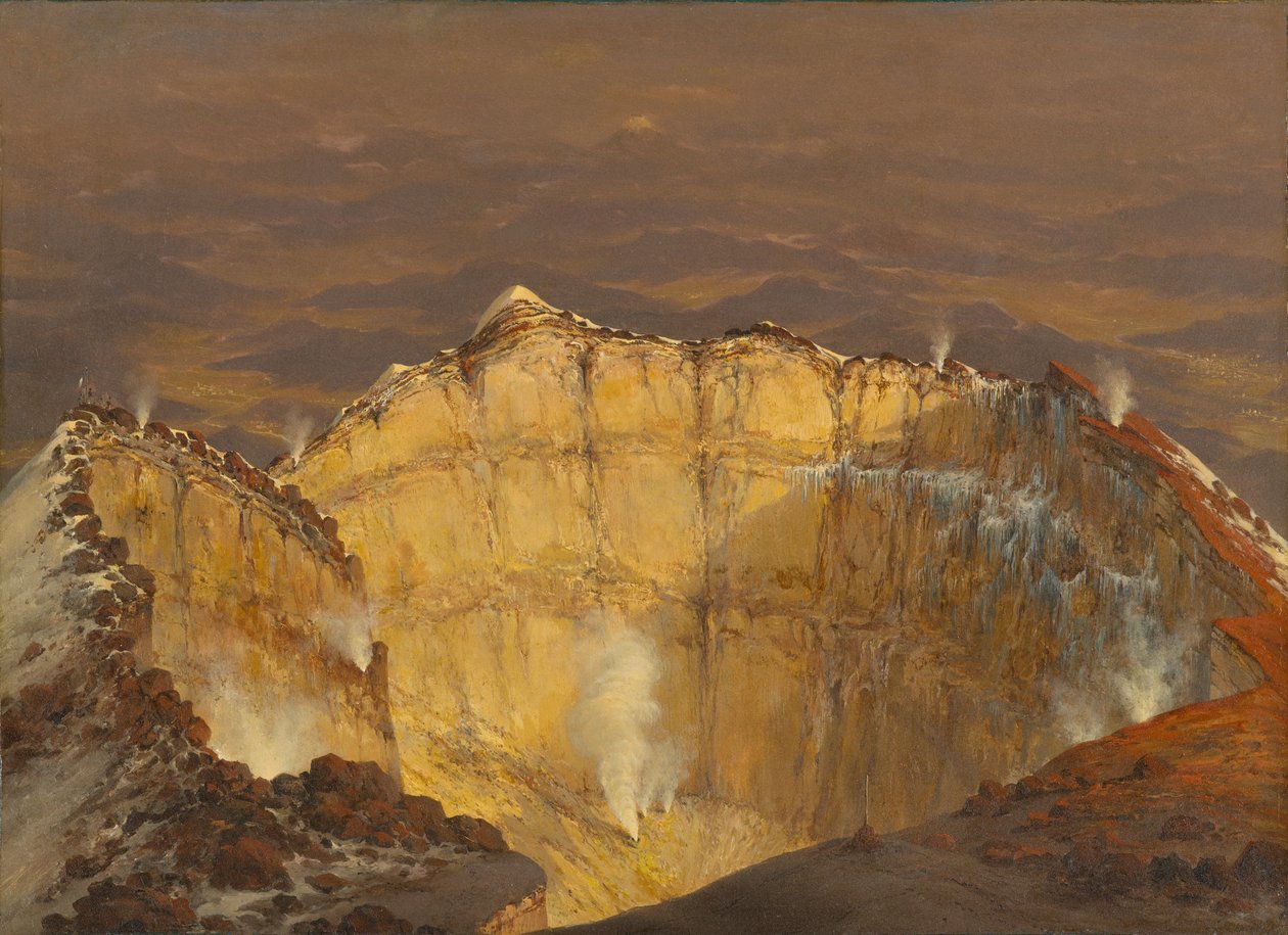 Popocatepetls krater, 1833 af Jean Baptiste Louis Gros