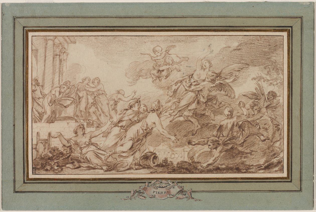 Boreas bortfører Oreithyia, ca. 1755-1760. af Jean Baptiste Marie Pierre