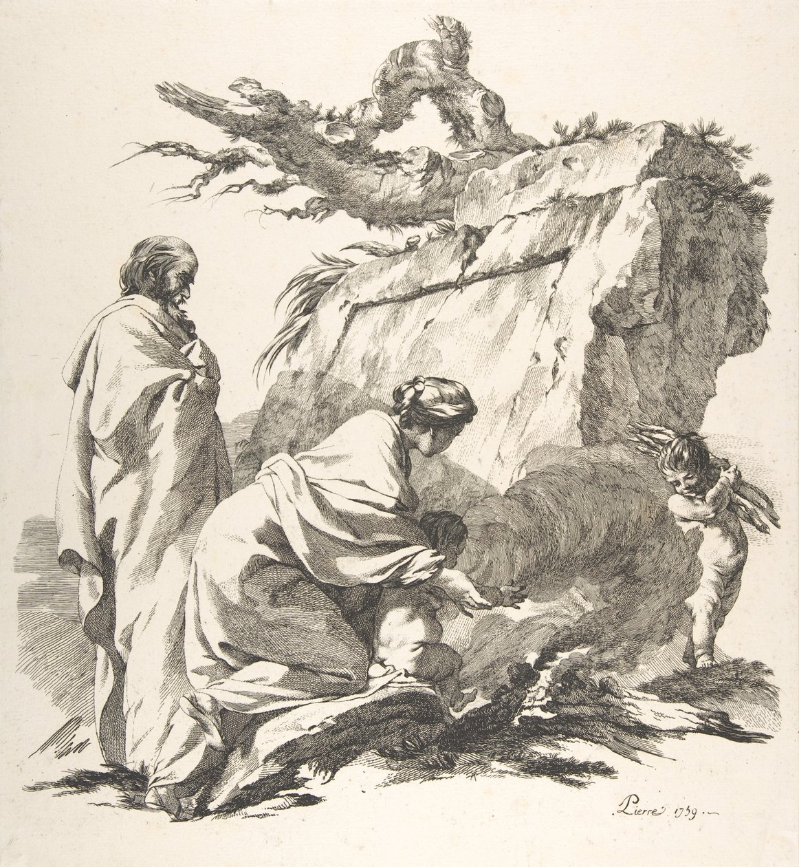 Flyvning til Egypten, 1759. af Jean Baptiste Marie Pierre