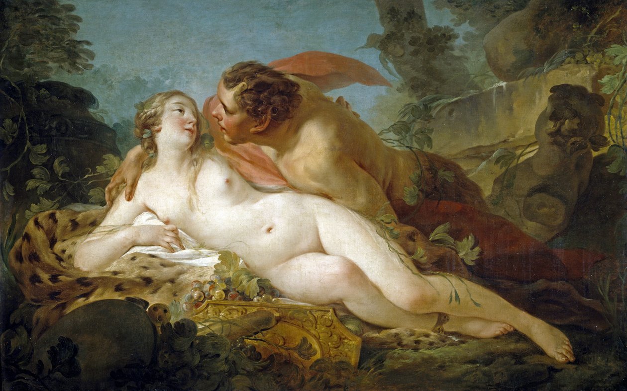 Jupiter og Antiope af Pierre, Jean-Baptiste Marie (1714-1789) af Jean Baptiste Marie Pierre